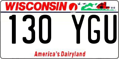 WI license plate 130YGU