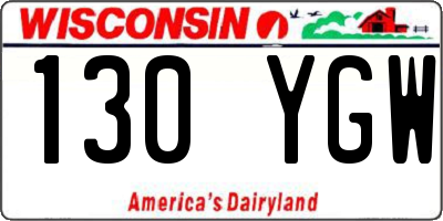 WI license plate 130YGW