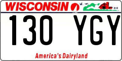 WI license plate 130YGY