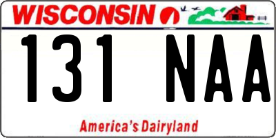 WI license plate 131NAA