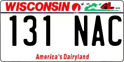 WI license plate 131NAC