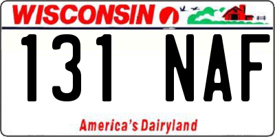 WI license plate 131NAF