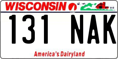 WI license plate 131NAK