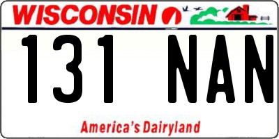 WI license plate 131NAN