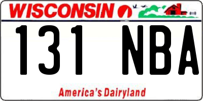 WI license plate 131NBA