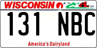 WI license plate 131NBC
