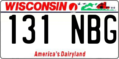 WI license plate 131NBG