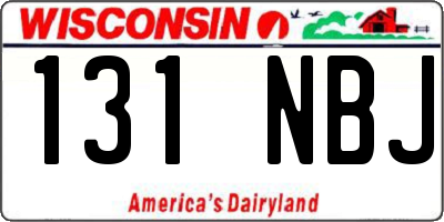 WI license plate 131NBJ