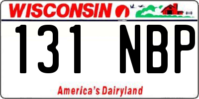WI license plate 131NBP