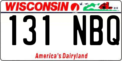 WI license plate 131NBQ