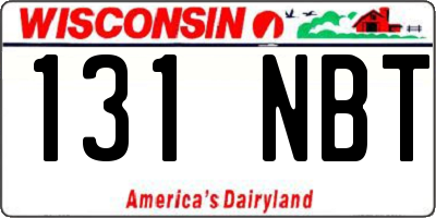 WI license plate 131NBT