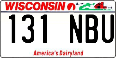 WI license plate 131NBU