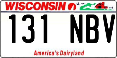 WI license plate 131NBV