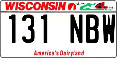 WI license plate 131NBW