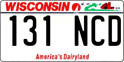 WI license plate 131NCD