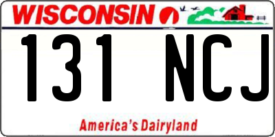 WI license plate 131NCJ