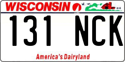 WI license plate 131NCK