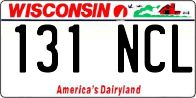 WI license plate 131NCL
