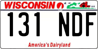 WI license plate 131NDF