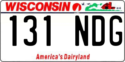 WI license plate 131NDG
