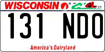 WI license plate 131NDO