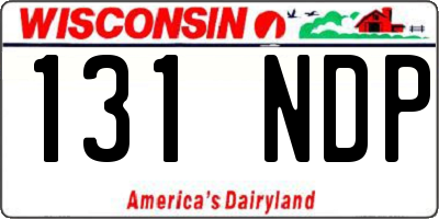 WI license plate 131NDP