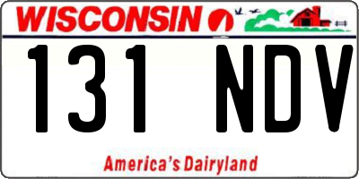 WI license plate 131NDV
