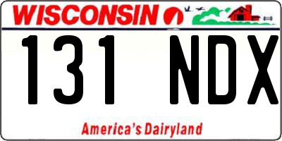 WI license plate 131NDX