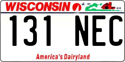 WI license plate 131NEC