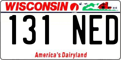WI license plate 131NED