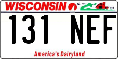 WI license plate 131NEF