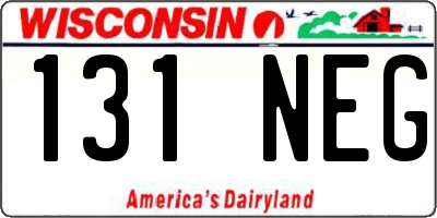 WI license plate 131NEG