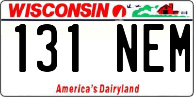 WI license plate 131NEM