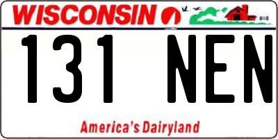 WI license plate 131NEN