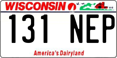 WI license plate 131NEP