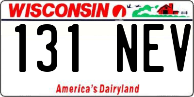 WI license plate 131NEV