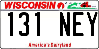 WI license plate 131NEY