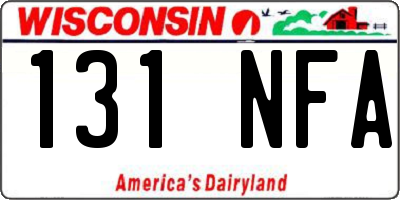 WI license plate 131NFA