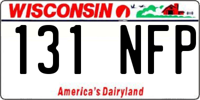 WI license plate 131NFP