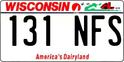 WI license plate 131NFS