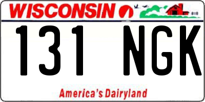 WI license plate 131NGK