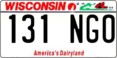 WI license plate 131NGO