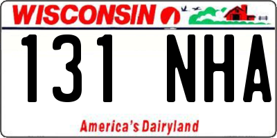 WI license plate 131NHA
