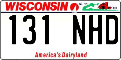 WI license plate 131NHD