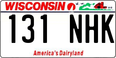 WI license plate 131NHK