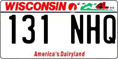 WI license plate 131NHQ