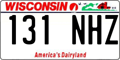 WI license plate 131NHZ