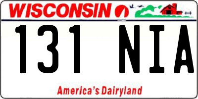 WI license plate 131NIA