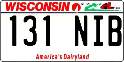 WI license plate 131NIB