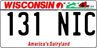 WI license plate 131NIC